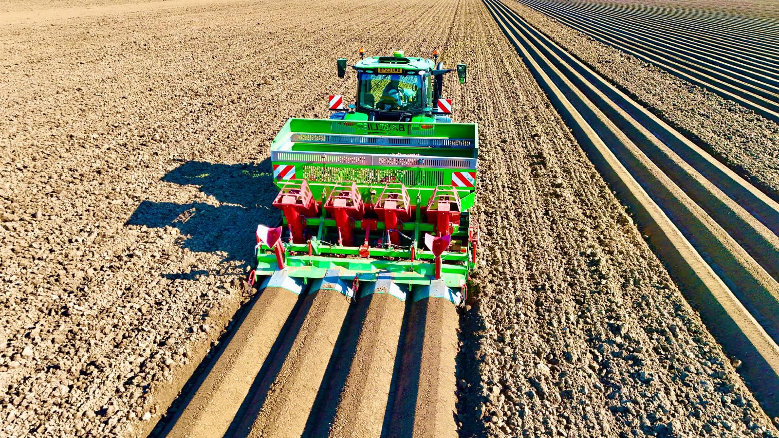 Tractors in field